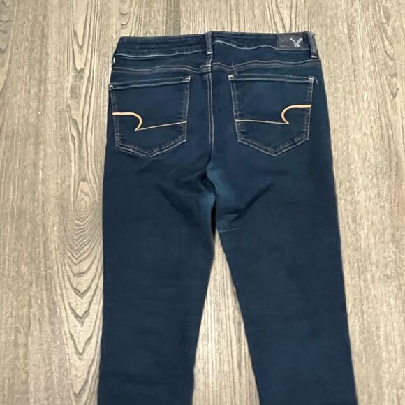 American Eagle Outfitters Super Stretch Skinny Jeans Denim Dark Wash Size 6 - Picture 10 of 11